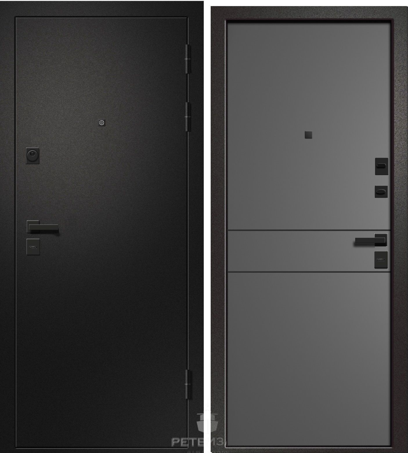 Дверь входная 9 см Медея 315 Сатин черный/Дарк Грей