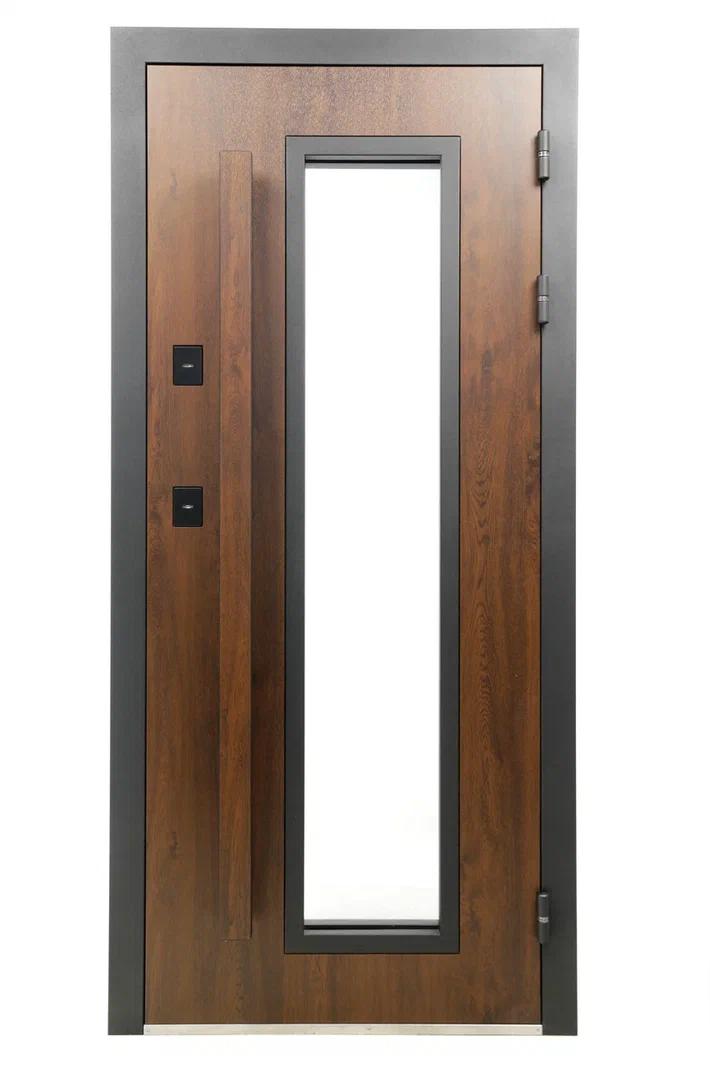 Дверь входная Консул FIN Орех грецкий/Сатин белый