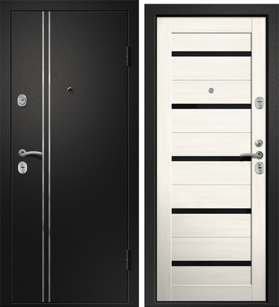 Дверь входная 10,5 см Медея 321 Сатин черный/Ясень снежный
