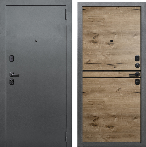 Дверь входная 8 см Diamond Black Букле/Дуб Пацифик Фуаро