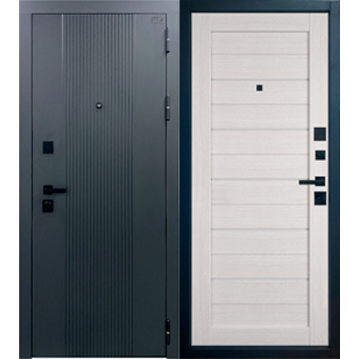 Дверь входная Balance Twin 3К X5/Bianco White gloss с фурн. FZ21 Black