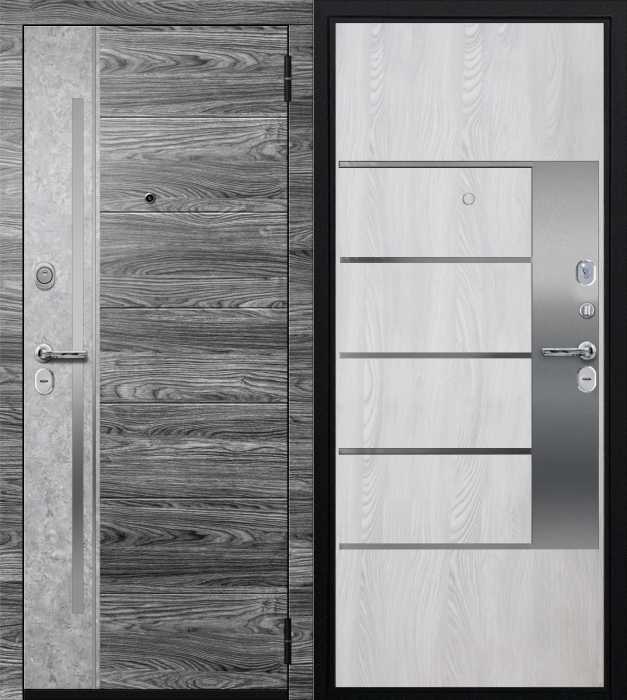 Дверь входная 8,6 см Лира МДФ/МДФ Букле серый/Имидж ясень ривьера