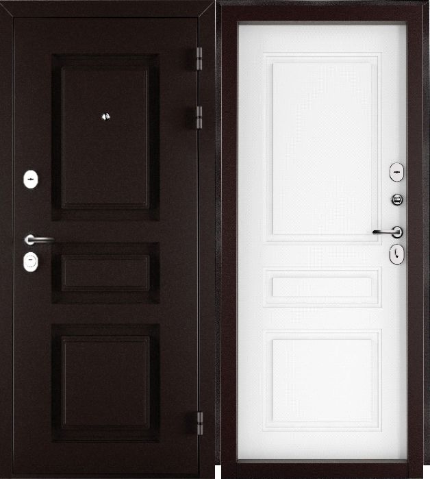 Дверь входная Атлант Букле опал/Белое дерево