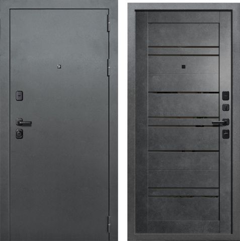 Дверь входная 10 см Дуэт Barn Букле/Бетон графит Фуаро