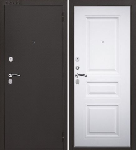 Дверь входная 8 см Практик 3 Букле серый/Магистр белая ВМР