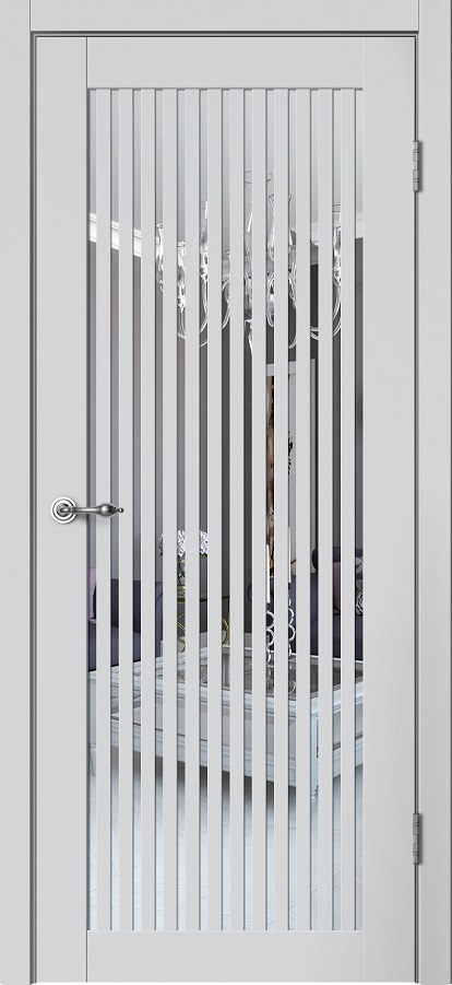 ДП Классик С07 серебристый/зеркальная вставка