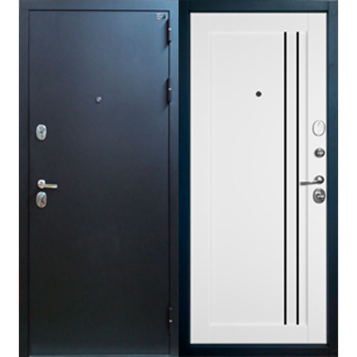 Дверь входная Expert Pro 3К E33/Emalex Ice Black gloss с фурн. 93 FZ8 хром