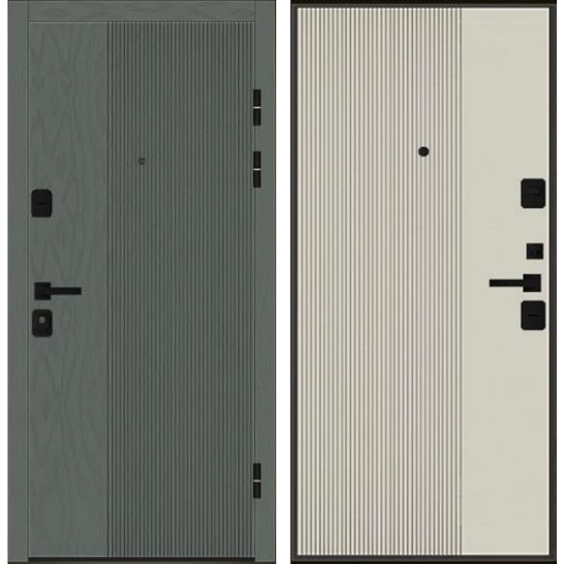 Дверь входная 9 см МДФ/МДФ DORSTON Владивосток Дуб маренго/Белый матовый