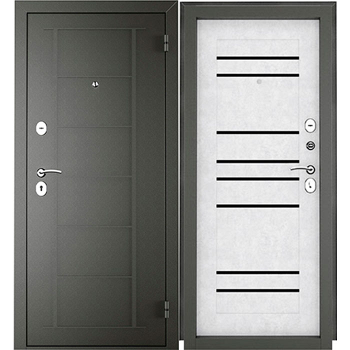Дверь входная Титан 8С Букле графит/Бетон снежный