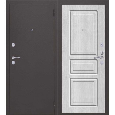 Дверь входная 6 см Практик Букле серый/Гранд ясень белый