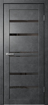 ДП Барн B1 темный бетон/лакобель черное