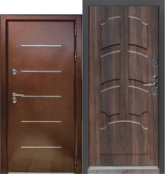 Дверь входная 10 см Алтай антик медь/Миндаль