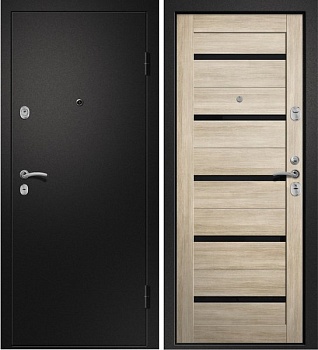 Дверь входная 10,5 см Медея 321 Сатин черный/Ясень латте