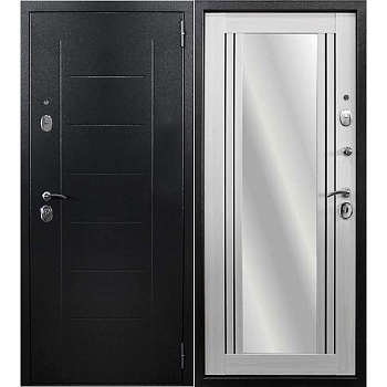 Дверь входная 10 см Кадос ЗЕРКАЛЬНАЯ НАКЛАДКА Антик серебро/Бъянко