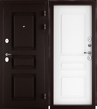 Дверь входная Атлант Букле опал/Белое дерево