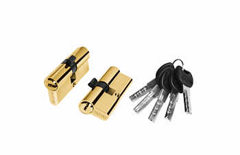 Цилиндр PALIDORE 60мм ключ/ключ, золото