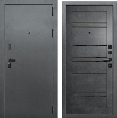 Дверь входная 10 см Дуэт Barn Букле/Бетон графит Фуаро