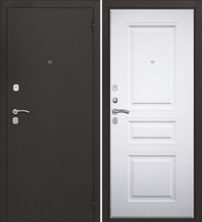 Дверь входная 8 см Практик 3 Букле серый/Магистр белая ВМР