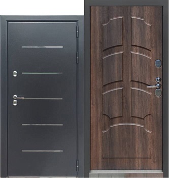 Дверь входная 10 см Алтай антик серебро/Миндаль