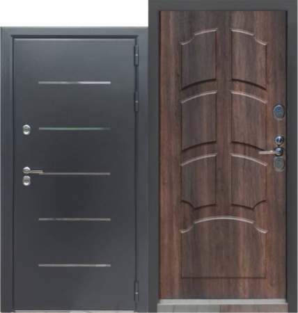 Дверь входная 10 см Алтай антик серебро/Миндаль