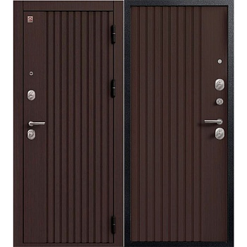 Дверь входная 9,5 см МДФ/МДФ  V-15 Темная лиственница/Темная лиственница