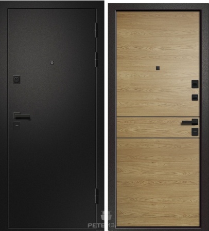 Дверь входная 9 см Медея 315 Сатин черный/Дуб европейский