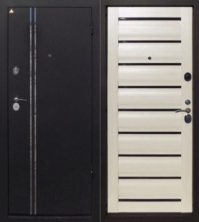 Дверь входная Медея Сидней М1 10 см Черный шелк/Кипарис белый