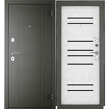 Дверь входная Титан 8С Букле графит/Бетон снежный