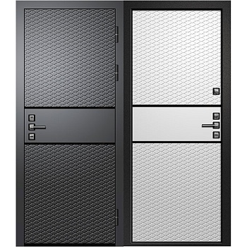 Дверь входная Орфей 511 10,5 см МДФ/МДФ Бетон графит/ Софт айс