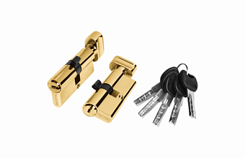 Цилиндр PALIDORE 60мм ключ/завертка, золото