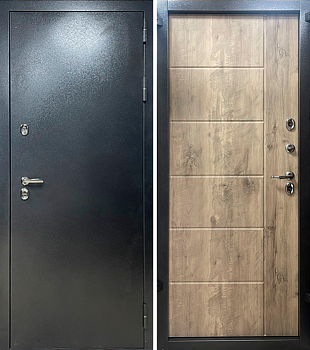 Дверь входная 10,5 см Барс Антик серебро/Орех гиккори