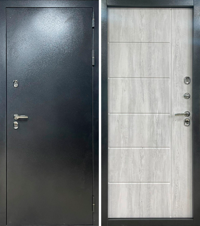 Дверь входная 10,5 см Барс Антик серебро/Граф белый