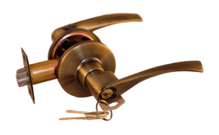 Ручка-защелка с фиксатором 860 ВК АВ бронза