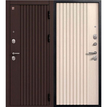 Дверь входная 9,5 см  МДФ/МДФ V-15 Темная лиственница/Светлая лиственница