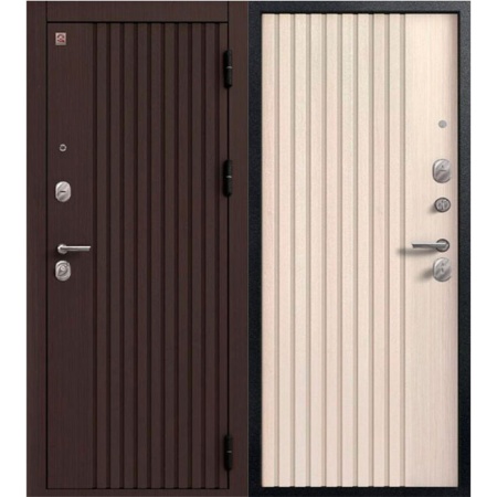 Дверь входная 9,5 см  МДФ/МДФ V-15 Темная лиственница/Светлая лиственница